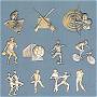 emblematy - dyscypliny mosine, kolor naturalny